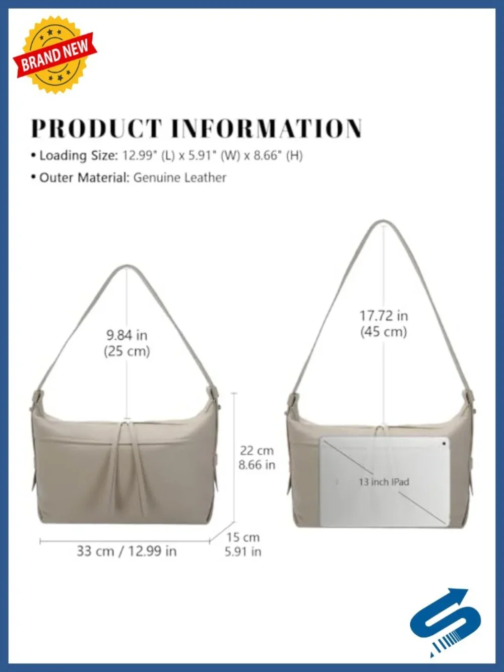 Genuine Leather Hobo Bag for Women Soft Real Leather Crossbody Purse with
